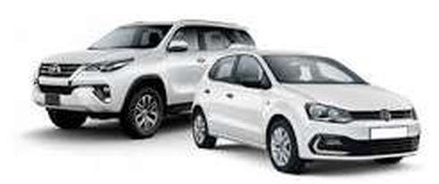 White 4x4 SUV and white saloon car available for hire